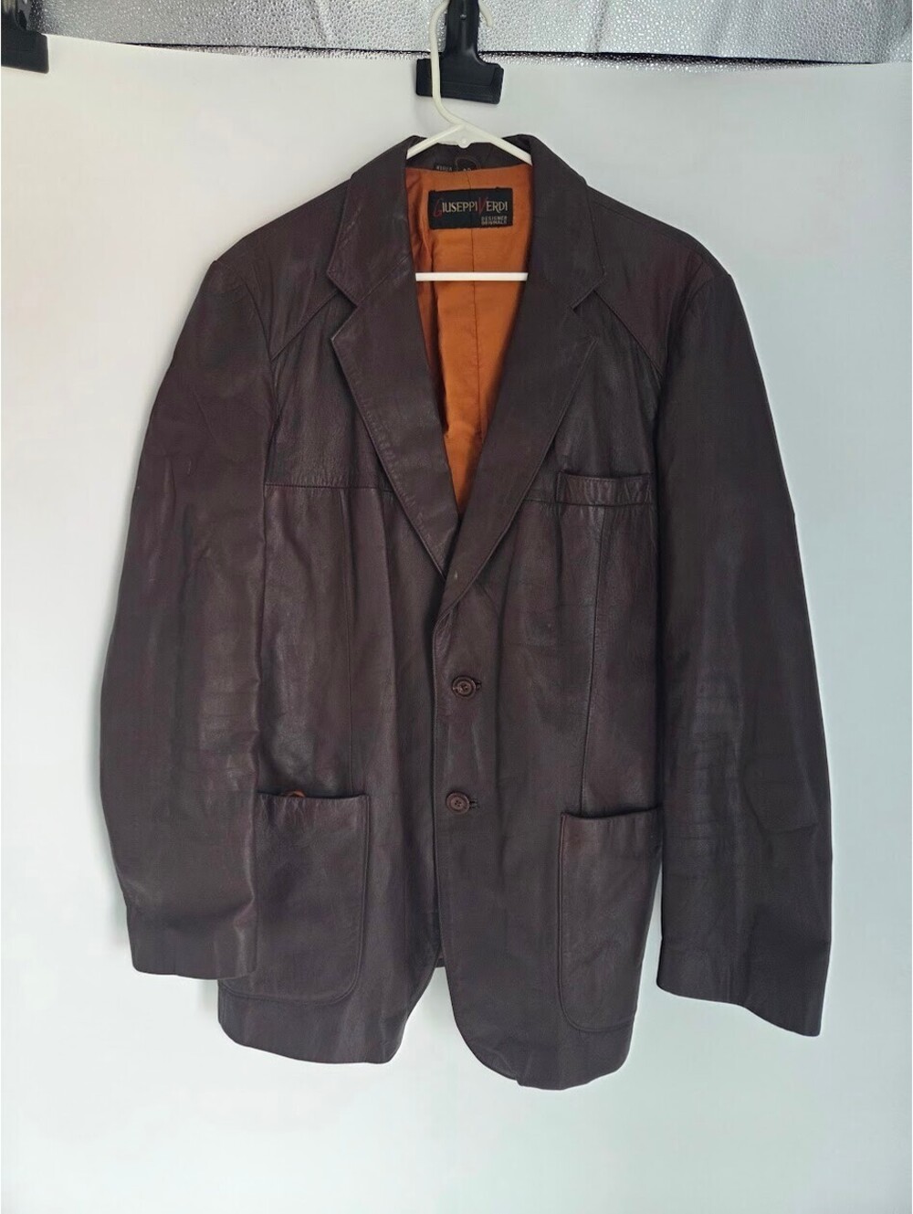 Giuseppe Verdi Designer Originals Brown Leather Blazer Jacket Size 42 Korea